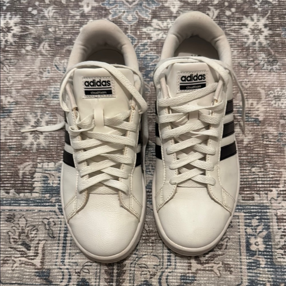 Adidas Classic White Sneakers with Black Accents